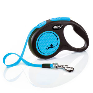Flexi New Neon Rollijn Tape Blauw, 5m Hond