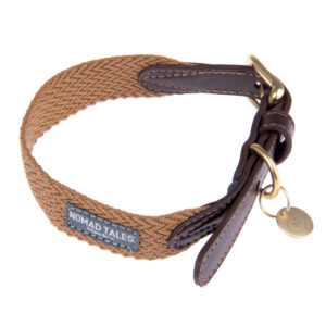 Halsband Nomad Tales Bloom, caramel - Maat XL: 52 - 58 cm Halsomvang, B 38 mm