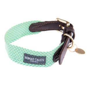 Halsband Nomad Tales Bloom, mint - Maat XL: 52 - 58 cm Halsomvang, B 38 mm