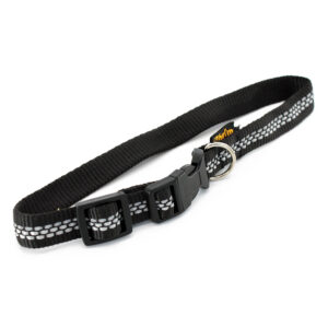 Halsband met reflectoren, zwart - 35 - 60 cm Halsomvang, B 19 mm