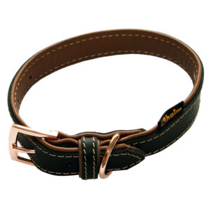 Heim Gevoerde Halsband Rosé, zwart/bruin 35cm, 20mm Hond