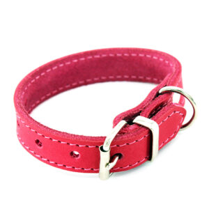 Heim Halsband met sierstiksels, roze 22-28cm, B20mm hond