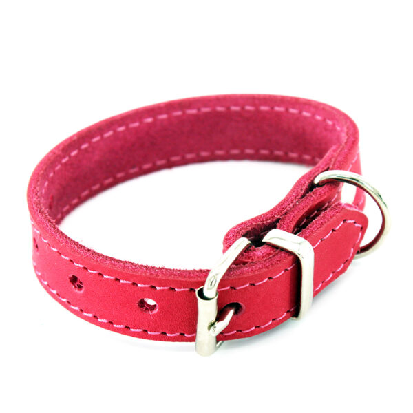 Heim Halsband met sierstiksels, roze 22-28cm, B20mm hond