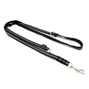 Heim verstelbare riem met reflectoren, zwart - 200 cm lang, 19 mm breed