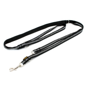 Heim verstelbare riem met reflectoren, zwart - 300 cm lang, 19 mm breed