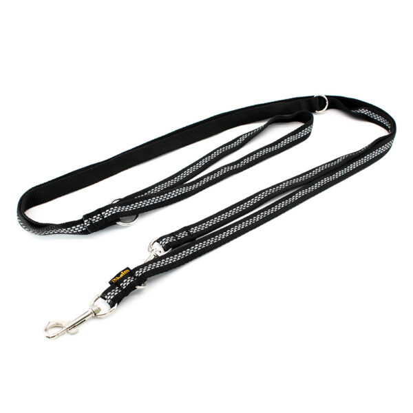 Heim verstelbare riem met reflectoren, zwart - 300 cm lang, 19 mm breed