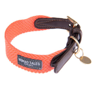 Nomad Tales Bloom Halsband, coral - Maat M: 40 - 46 cm Halsomvang, B 32 mm