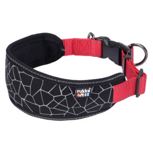 Rukka® Cube Soft halsband, rood maat L: 45-70cm nekomvang, B30mm hond