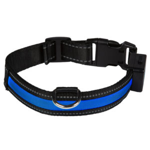 - S: 40 - 45 cm halsomvang, B 25 mm - Eyenimal LED-Lichthalsband - Blauw