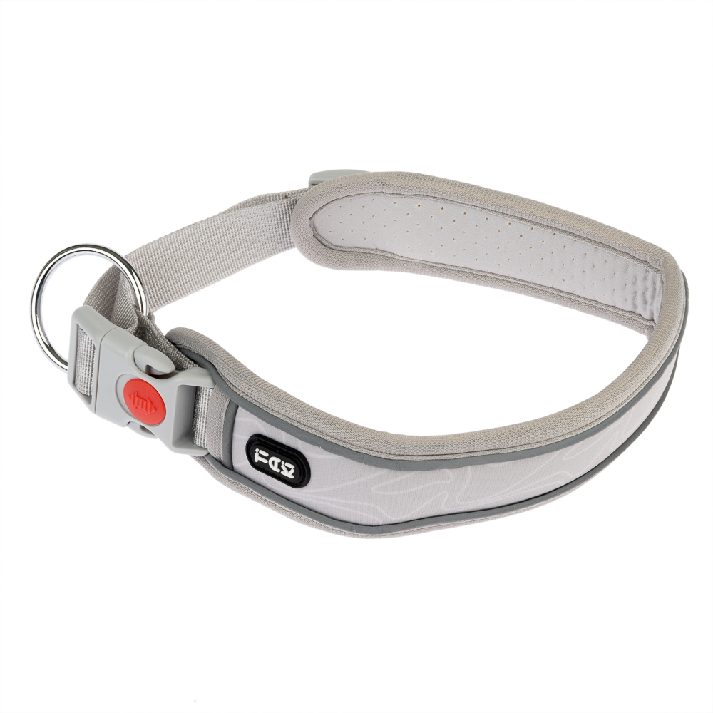TIAKI Halsband Soft & Safe, grijs - Maat M: 45 - 55 cm Halsomvang, B 40 mm