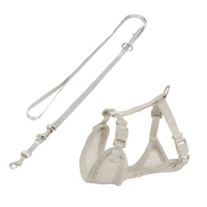 Trixie Junior Puppy Soft Tuigje met Lijn 26-34cm/10mm 200cm lichtgrijs