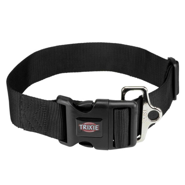 Trixie Premium Halsband, Zwart, 55-80cm halsomvang B 50mm