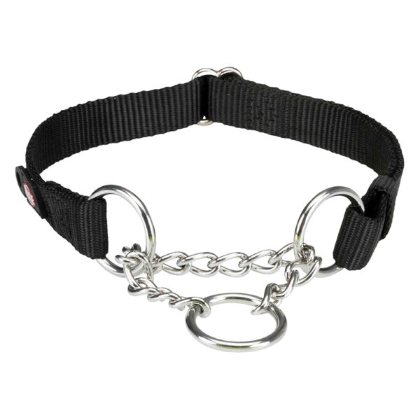 Trixie Premium Trek-stop Halsband zwart M-L: 35-50cm Halsomvang, B 20mm