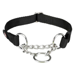 Trixie Premium Trek-stop Halsband zwart M-L: 35-50cm Halsomvang, B 20mm