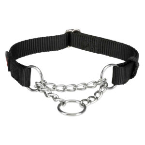 Trixie Premium Trek-stop Halsband zwart S-M: 30-40cm Halsomvang, B 15mm