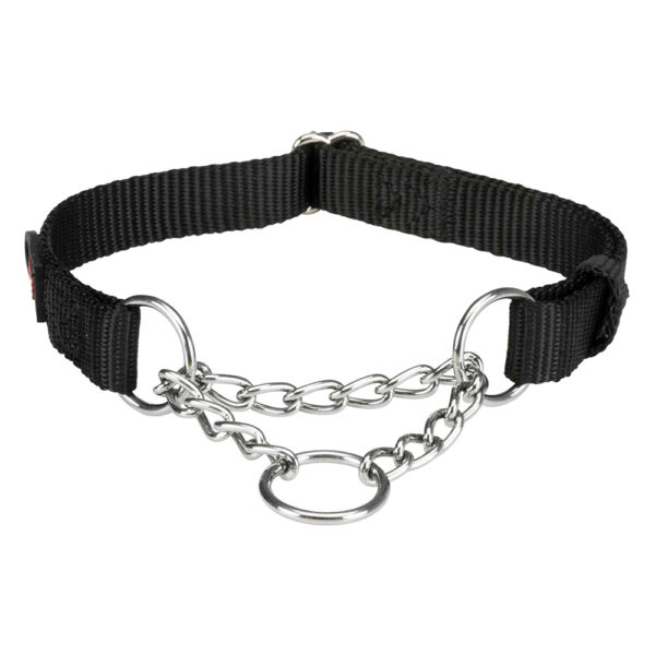 Trixie Premium Trek-stop Halsband zwart S-M: 30-40cm Halsomvang, B 15mm