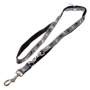 Trixie Set: Halsband Poten Zilver Reflect Maat M-L + Hondenlijn 2 m / 2 cm