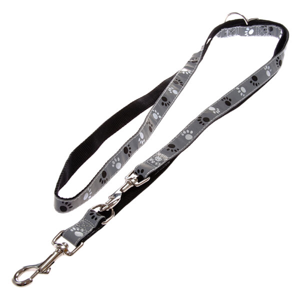 Trixie Set: Halsband Poten Zilver Reflect Maat M-L + Hondenlijn 2 m / 2 cm