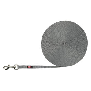 Trixie Sleeplijn 15m lang 10mm breed, Extra Licht, Grafiet
