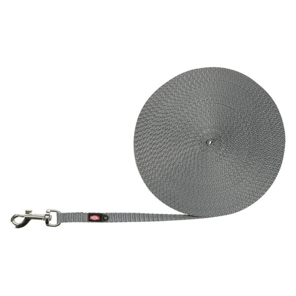 Trixie Sleeplijn 15m lang 10mm breed, Extra Licht, Grafiet