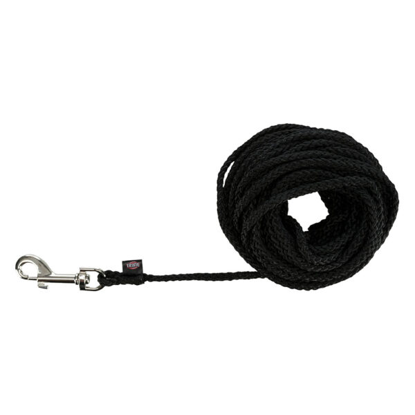 Trixie Sleeplijn Rond, Zwart Maat S-M 15m lang Ø5mm