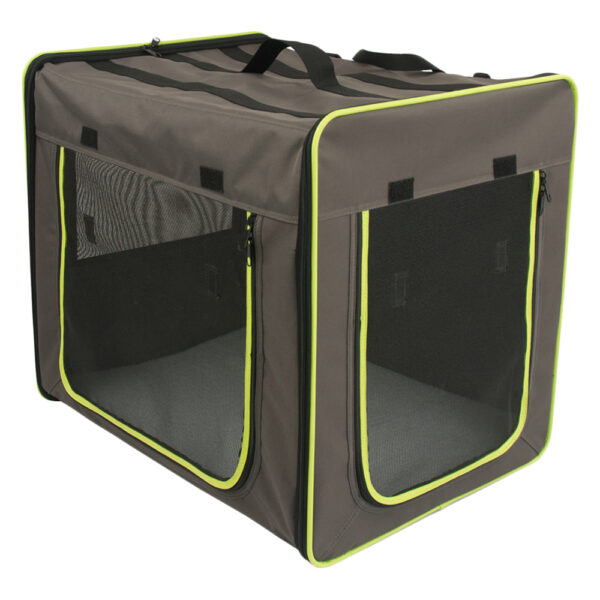 XL: L 96,5 x B 66 x H 73,5 cm - grijs-bruin/groen-grijs -Transportbox First Class Basic