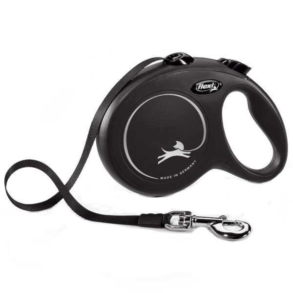 flexi New Classic Rollijn S zwart, 5m Hond