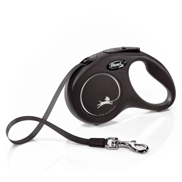 flexi New Classic Rollijn S zwart, 5m Hond