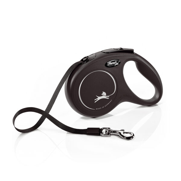 flexi New Classic Rollijn Tape M zwart, 5m Hond