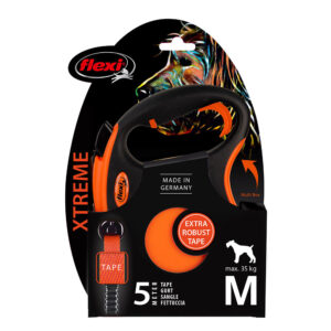 flexi Xtreme riemriem oranje, 5 mtr - M: tot 35 kg